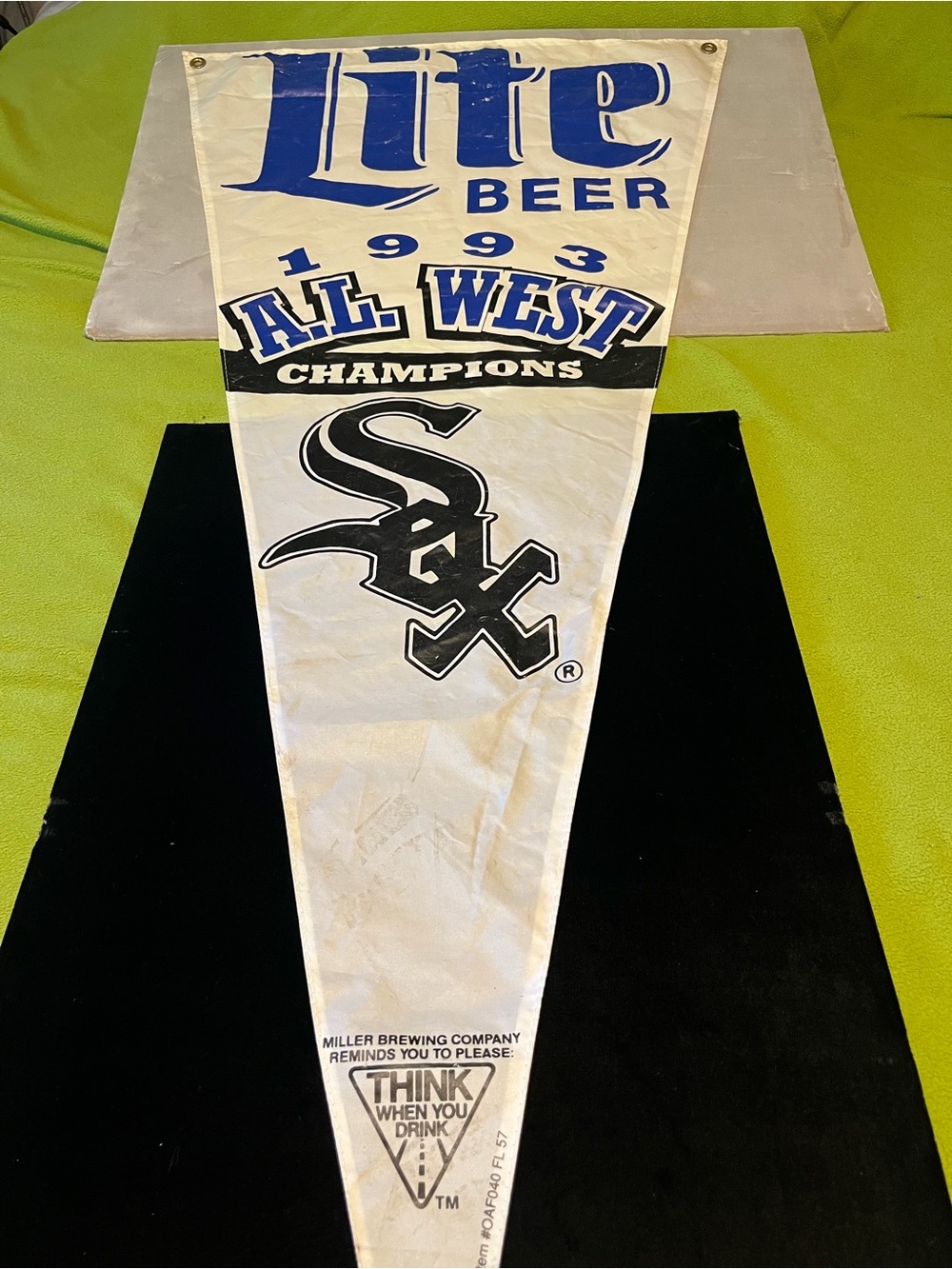 Miller Lite Chicago White Sox 1993 AL West Champions Banner Flag length 59” by t